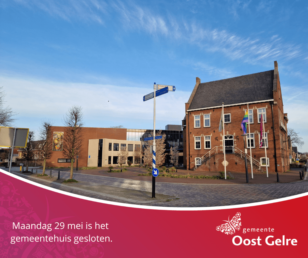 Maandag 29 mei is het gemeentehuis gesloten